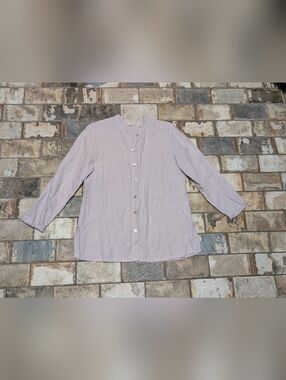 ​J. Jill Small Light Purple Linen Button Down Shirt Long Sleeve Lavender S